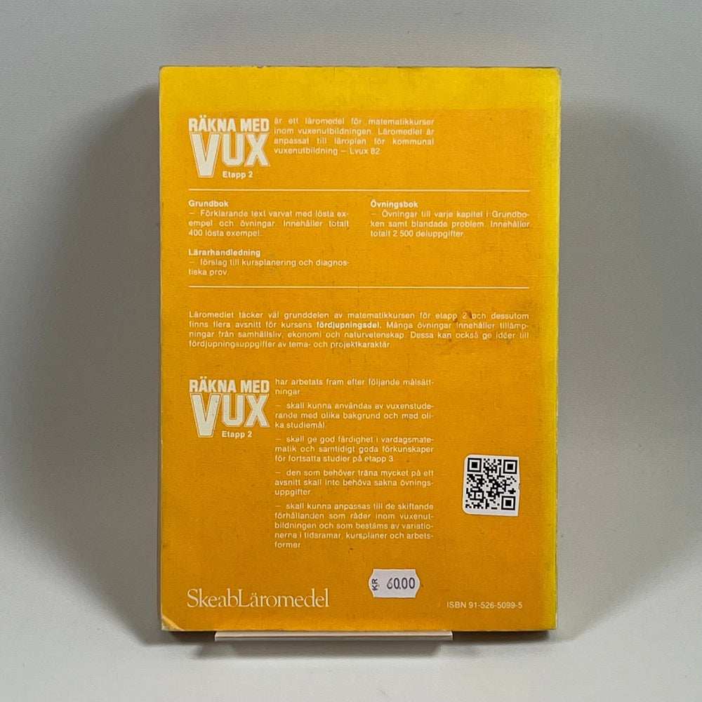 Räkna Med VUX Grundbok Etapp 2 - Pedagogisk Textbok - Homy Secondhand Online