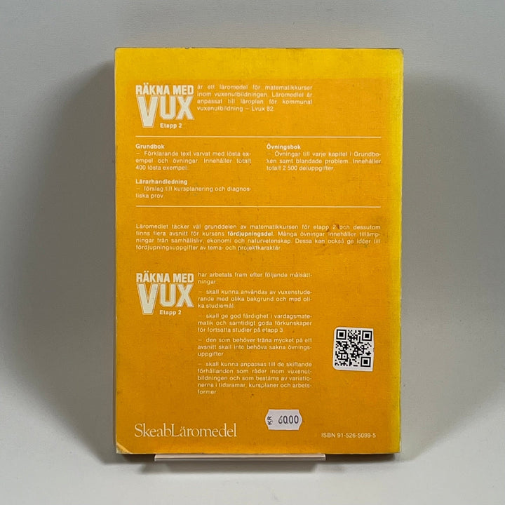 Räkna Med VUX Grundbok Etapp 2 - Pedagogisk Textbok - Homy Secondhand Online
