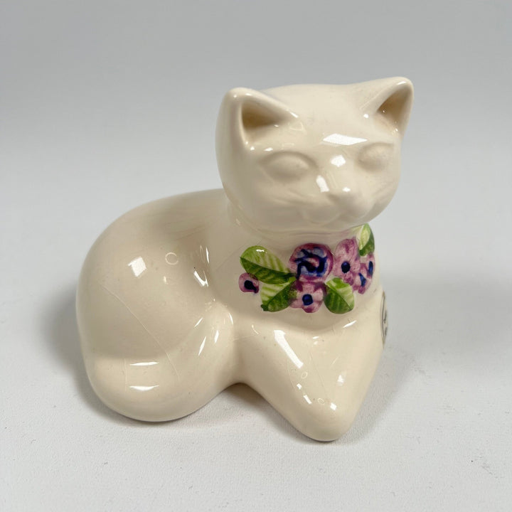 Keramisk Kattfigur med Blommig Halsband - Homy Secondhand Online