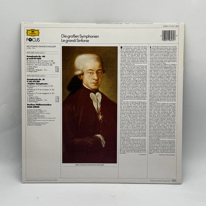 Mozart Vinylskiva Symphonien 40 & 41 Retro