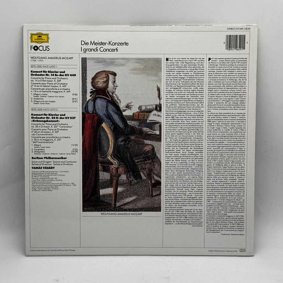 Mozart Vinyl Pianokonserter Retro Begagnad