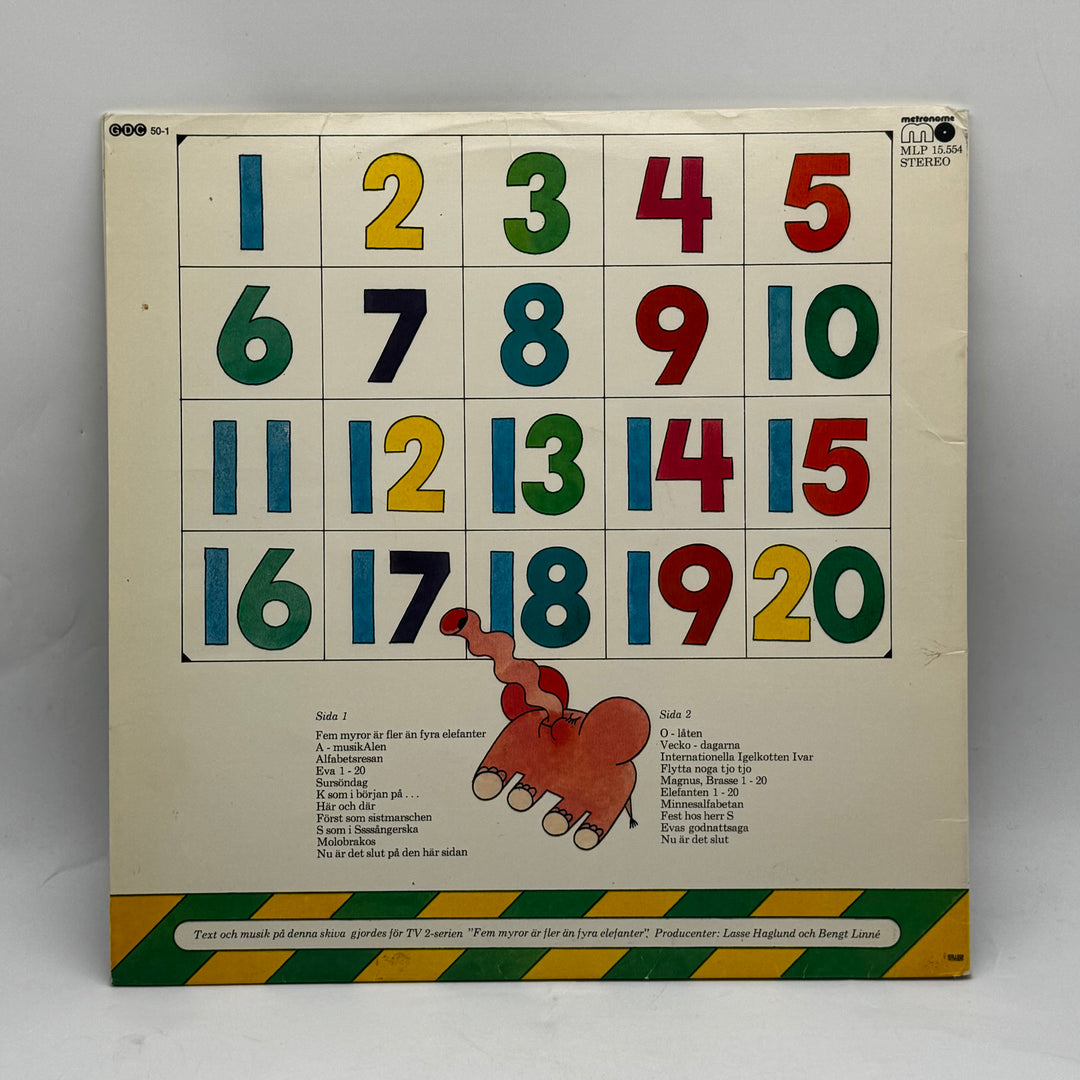 Retro vinylskiva Fem myror fler elefanter