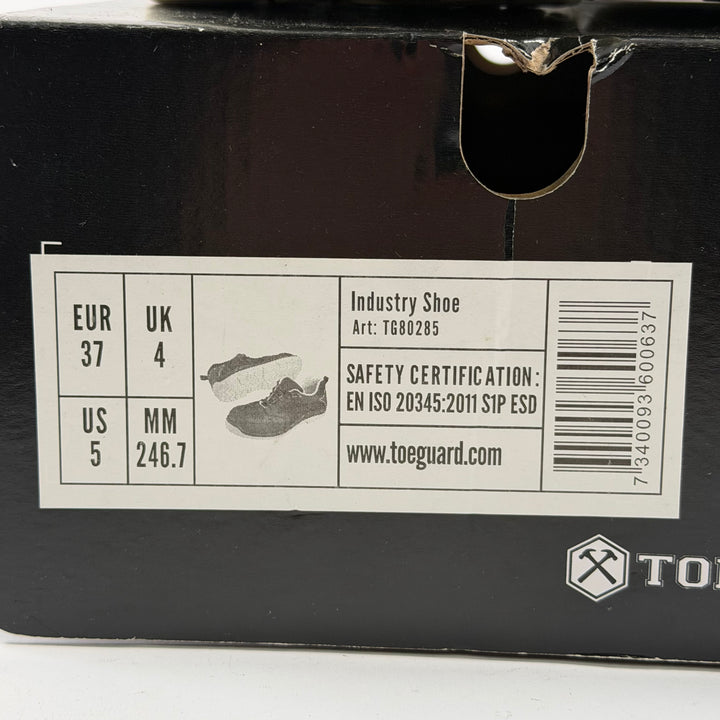 Toe Guard svarta skyddsskor komposit tå 37