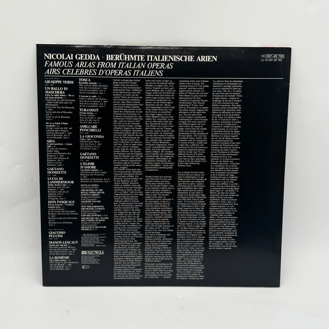 Nicolai Gedda Italienska Aria Vinyl Retro
