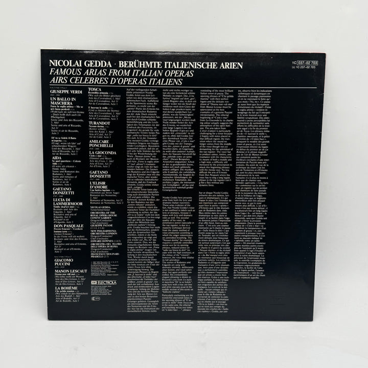 Nicolai Gedda Italienska Aria Vinyl Retro