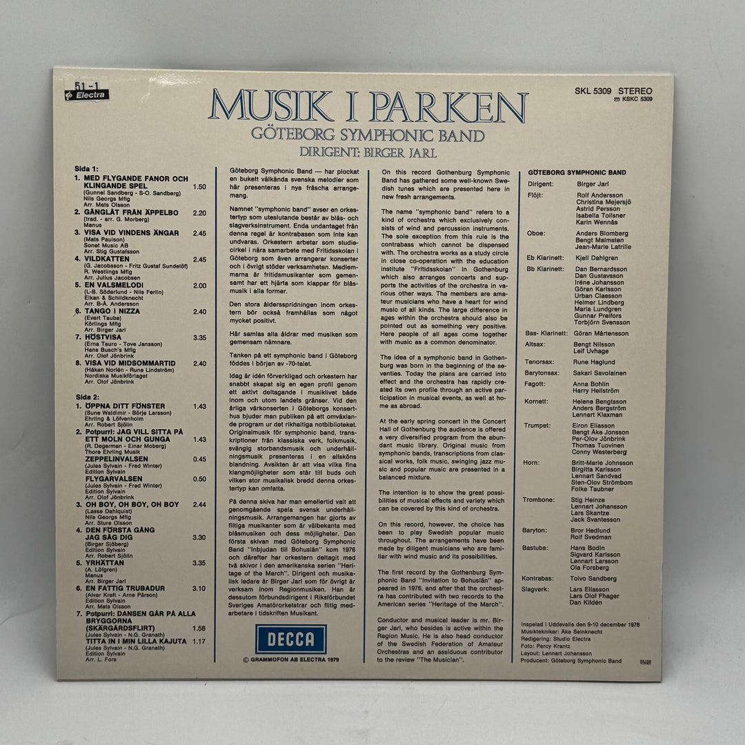 Klassisk retrovinyl Musik I Parken Decca