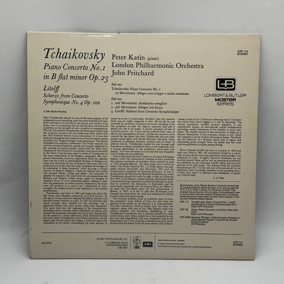 Tchaikovskys Pianokonsert nr 1 Vinyl LP Retro