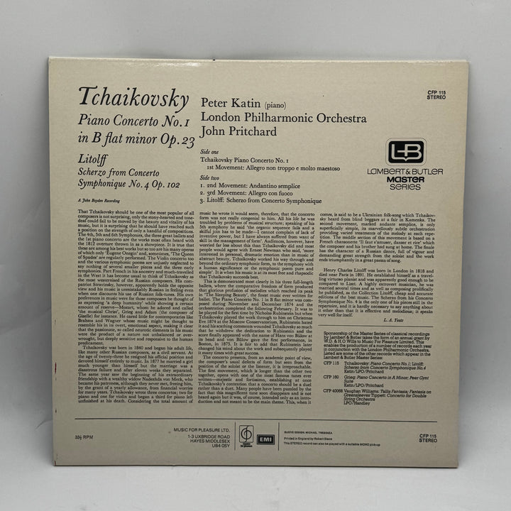 Tchaikovskys Pianokonsert nr 1 Vinyl LP Retro