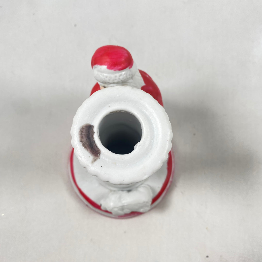 Retro charmig tomte julgransljusstake i keramik