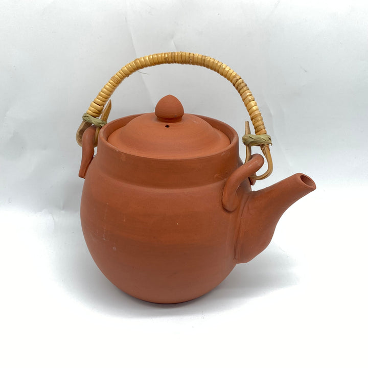 Retro lergodstekanna med flätat rep-handtag
