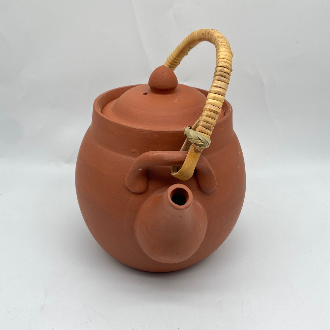 Retro lergodstekanna med flätat rep-handtag