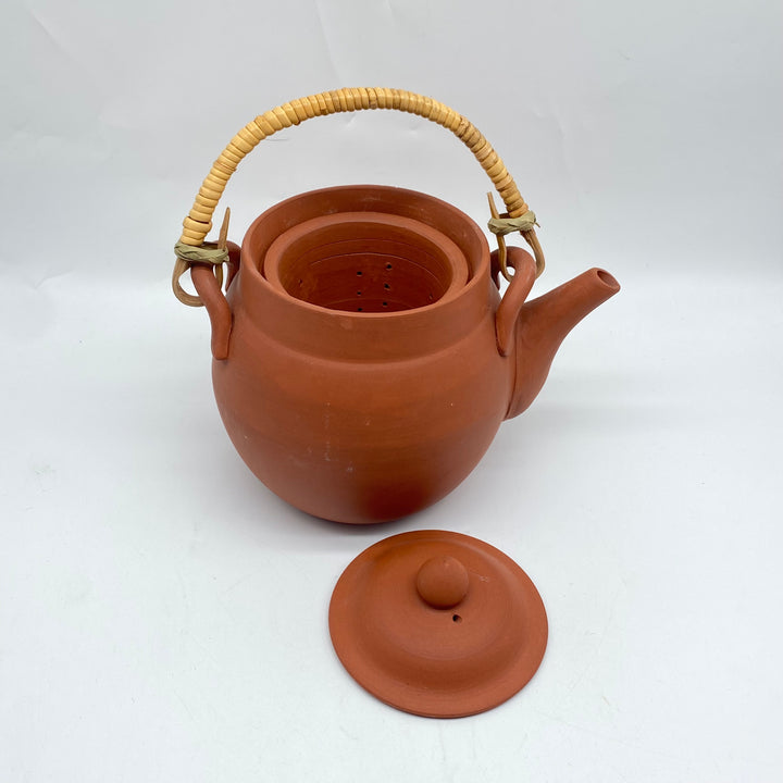 Retro lergodstekanna med flätat rep-handtag