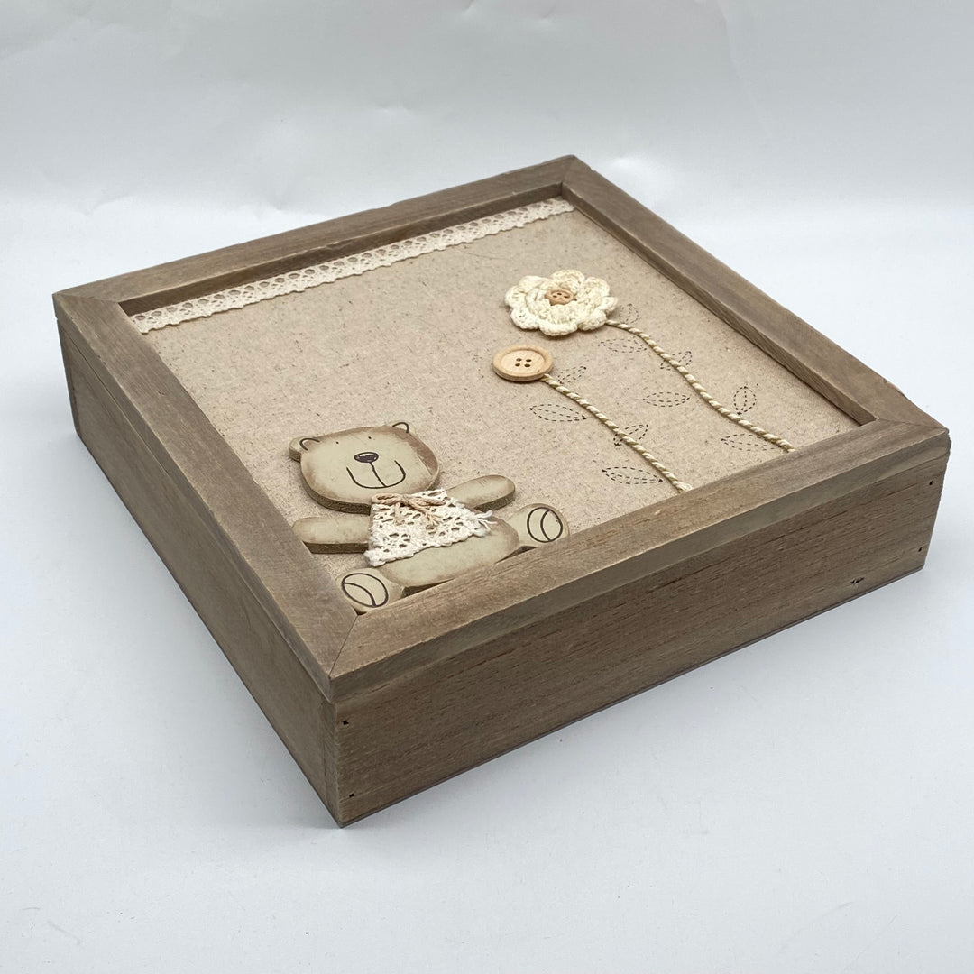 Handgjord Retro Minneslåda med Björnmotiv
