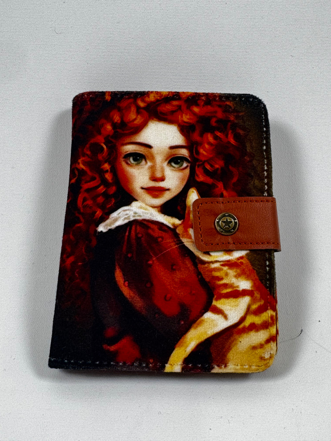 Unik konstnärlig läderplånbok Dandelion