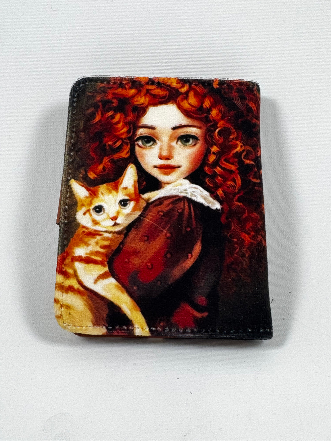 Unik konstnärlig läderplånbok Dandelion