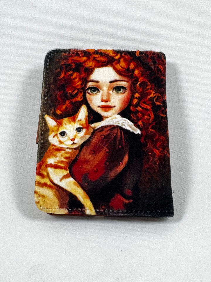 Unik konstnärlig läderplånbok Dandelion