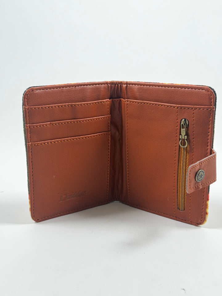 Unik konstnärlig läderplånbok Dandelion