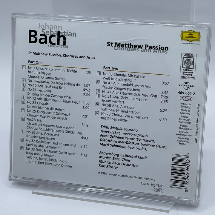 Bach CD St Matthew Passion Retro 1980