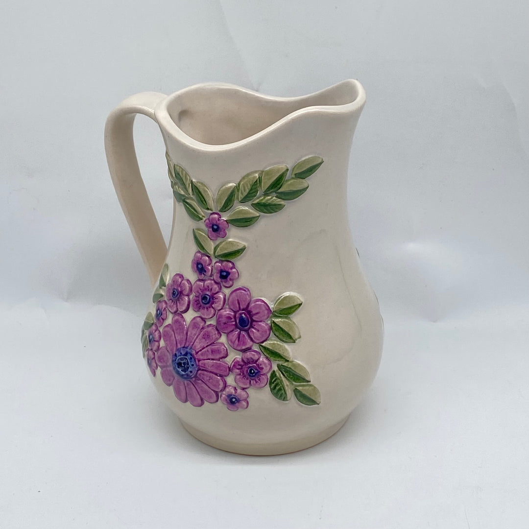 Retro Keramikkanna med Blommönster från Växjö