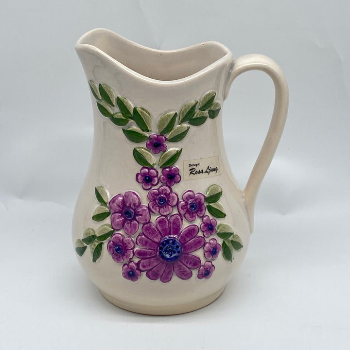 Retro Keramikkanna med Blommönster från Växjö