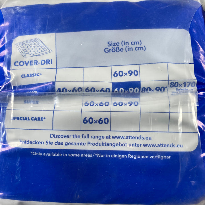 Absorberande Underlag Attends Cover-Dri Plus 60x90 cm