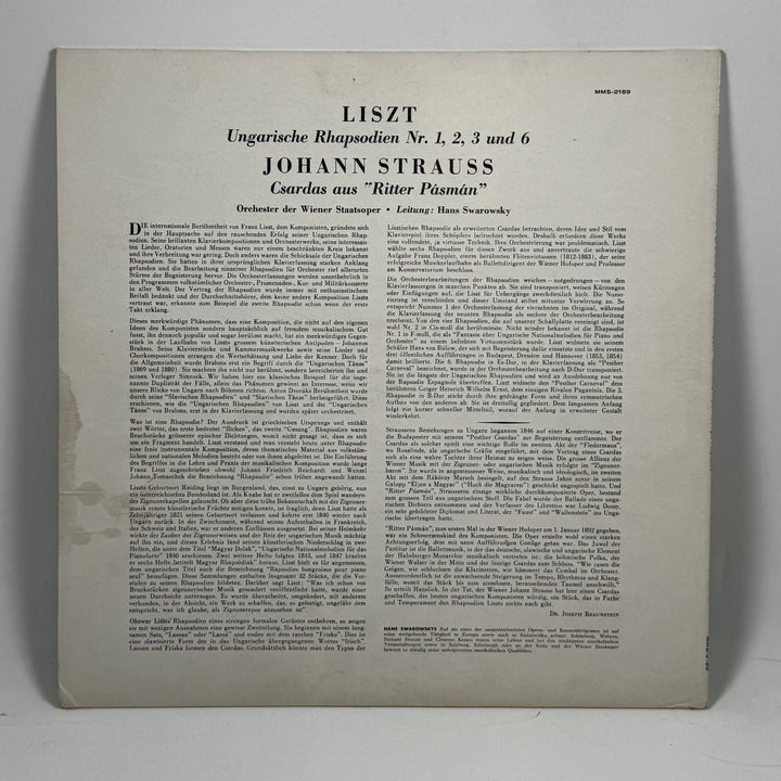 Klassisk Liszt Vinyl Retro från Wiener Staatsoper