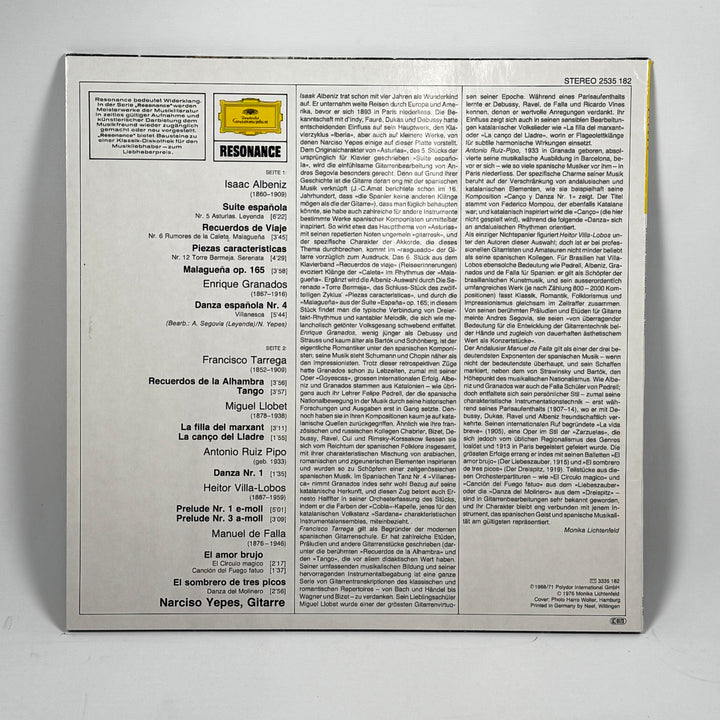 Vinylalbum Retro "Spanische Gitarren-Musik" Narciso Yepes