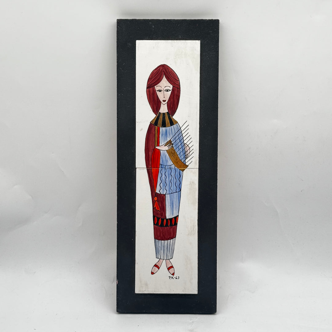 Retro Handmålad Folkloristisk Figurin från 1963