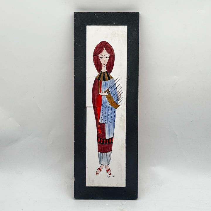 Retro Handmålad Folkloristisk Figurin från 1963