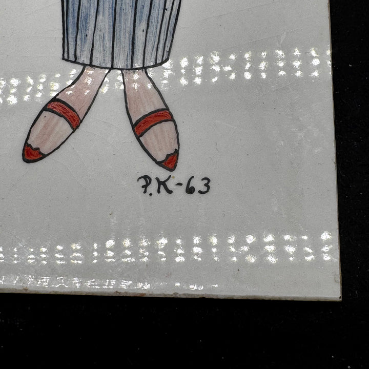 Retro Handmålad Folkloristisk Figurin från 1963