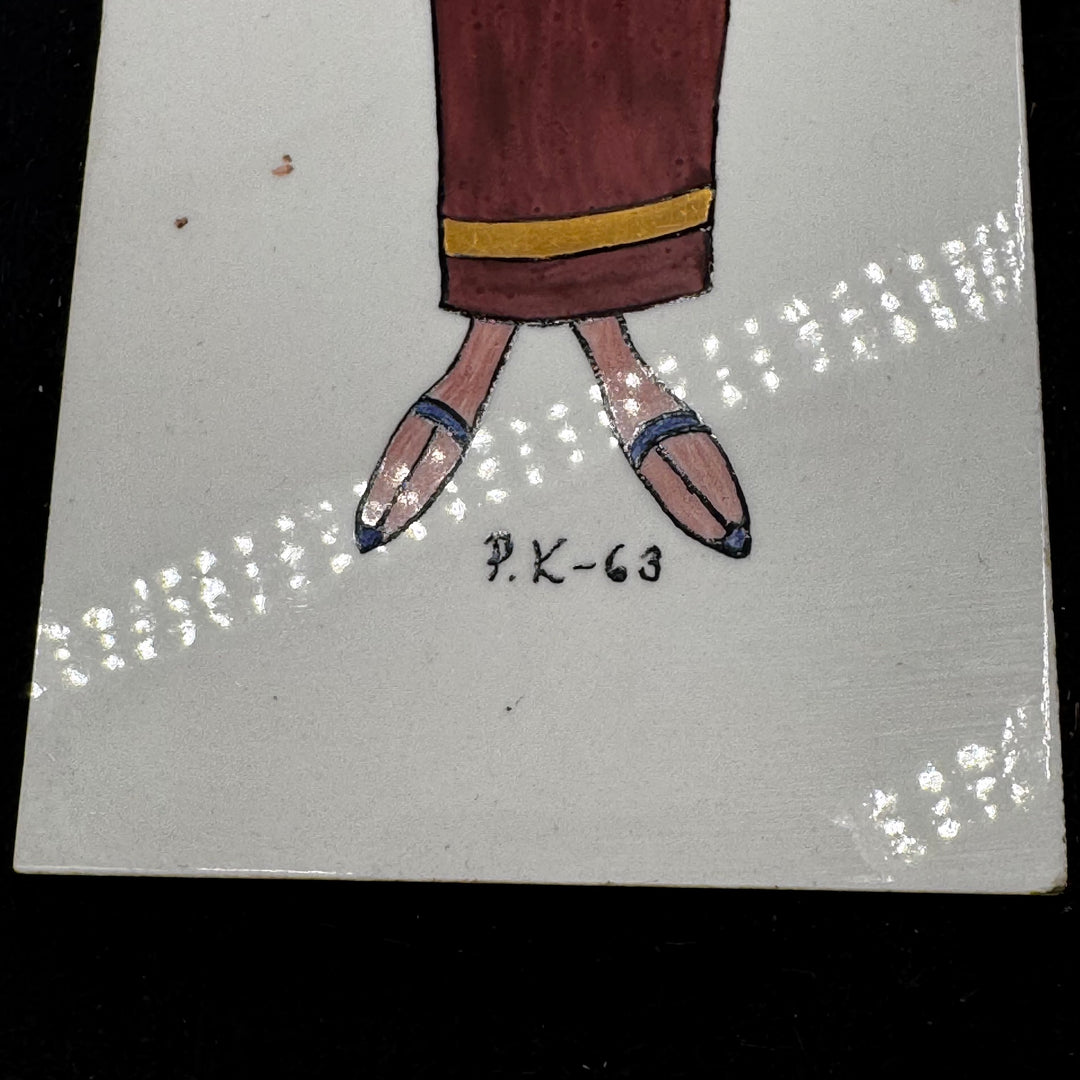 Retro väggillustration elegant dam 1963 svart inramning