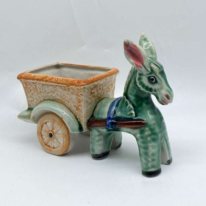 Retro Keramikåsna med Vagn i Levande Färger