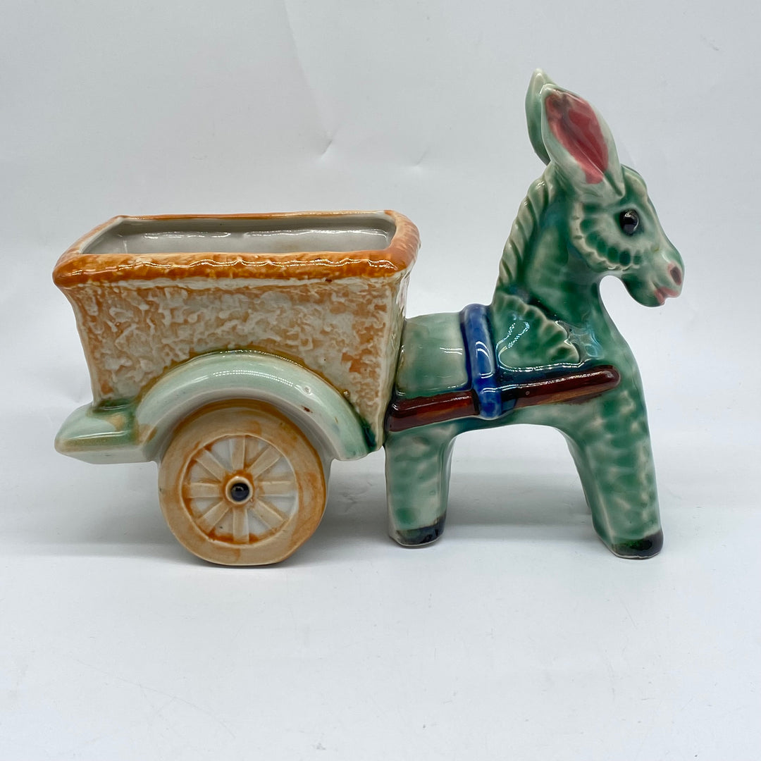 Retro Keramikåsna med Vagn i Levande Färger