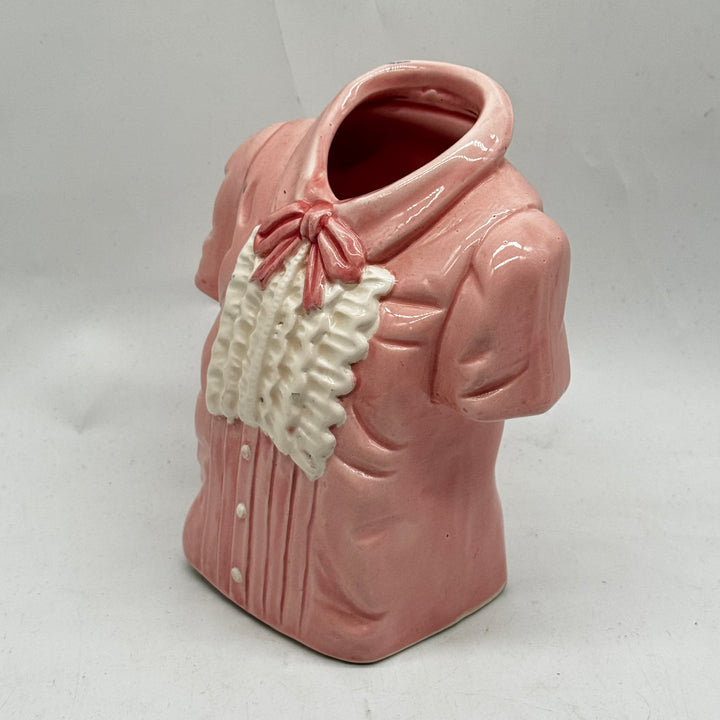 Retro rosa keramikvas formad som blus