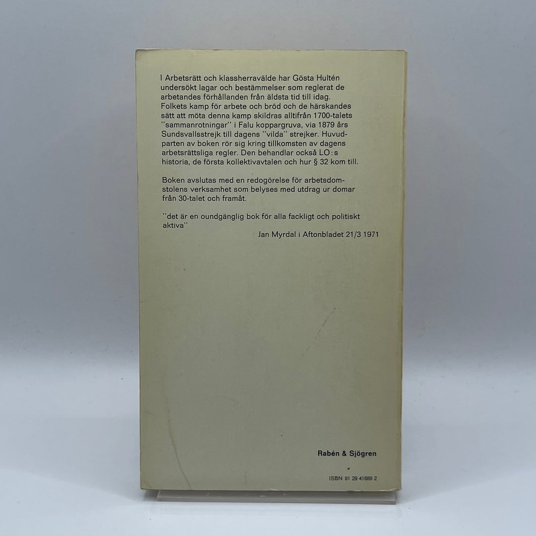 Arbetsrättsbok av Gösta Hultén, begagnad