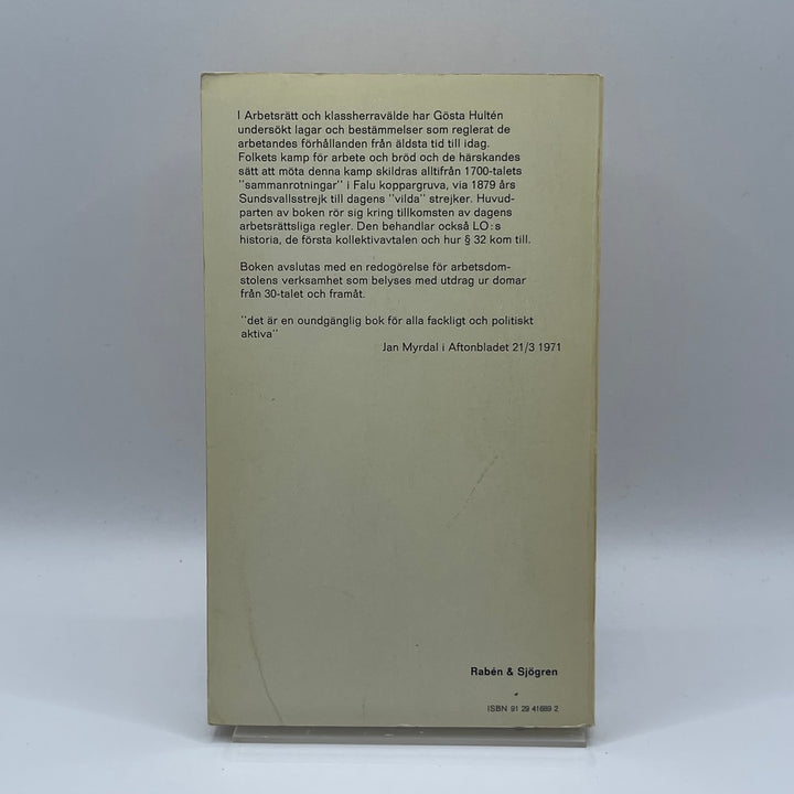 Arbetsrättsbok av Gösta Hultén, begagnad