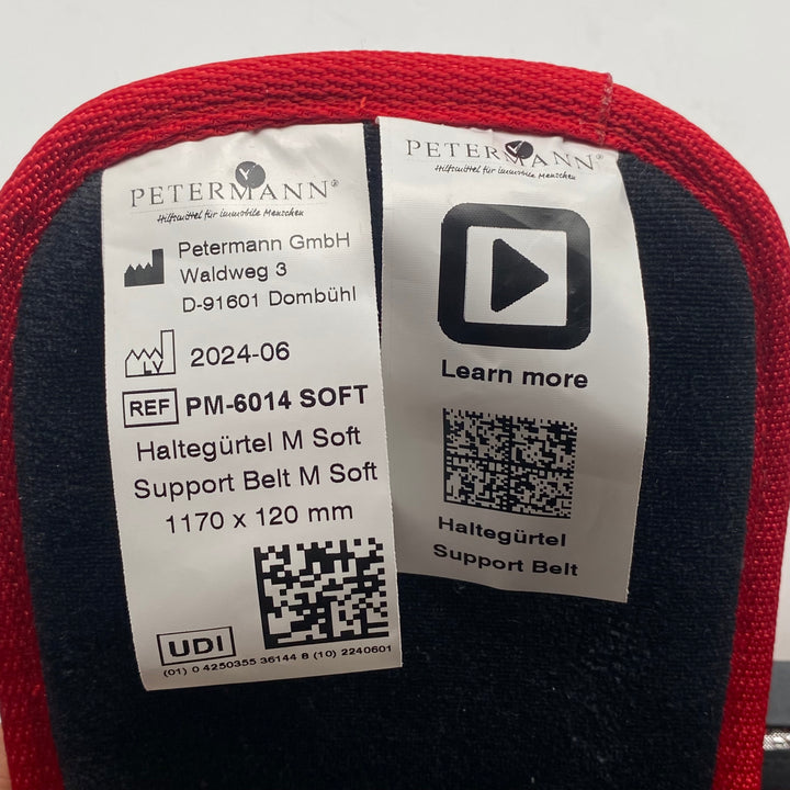 Petermann stödbälte med syntetmaterial i toppskick