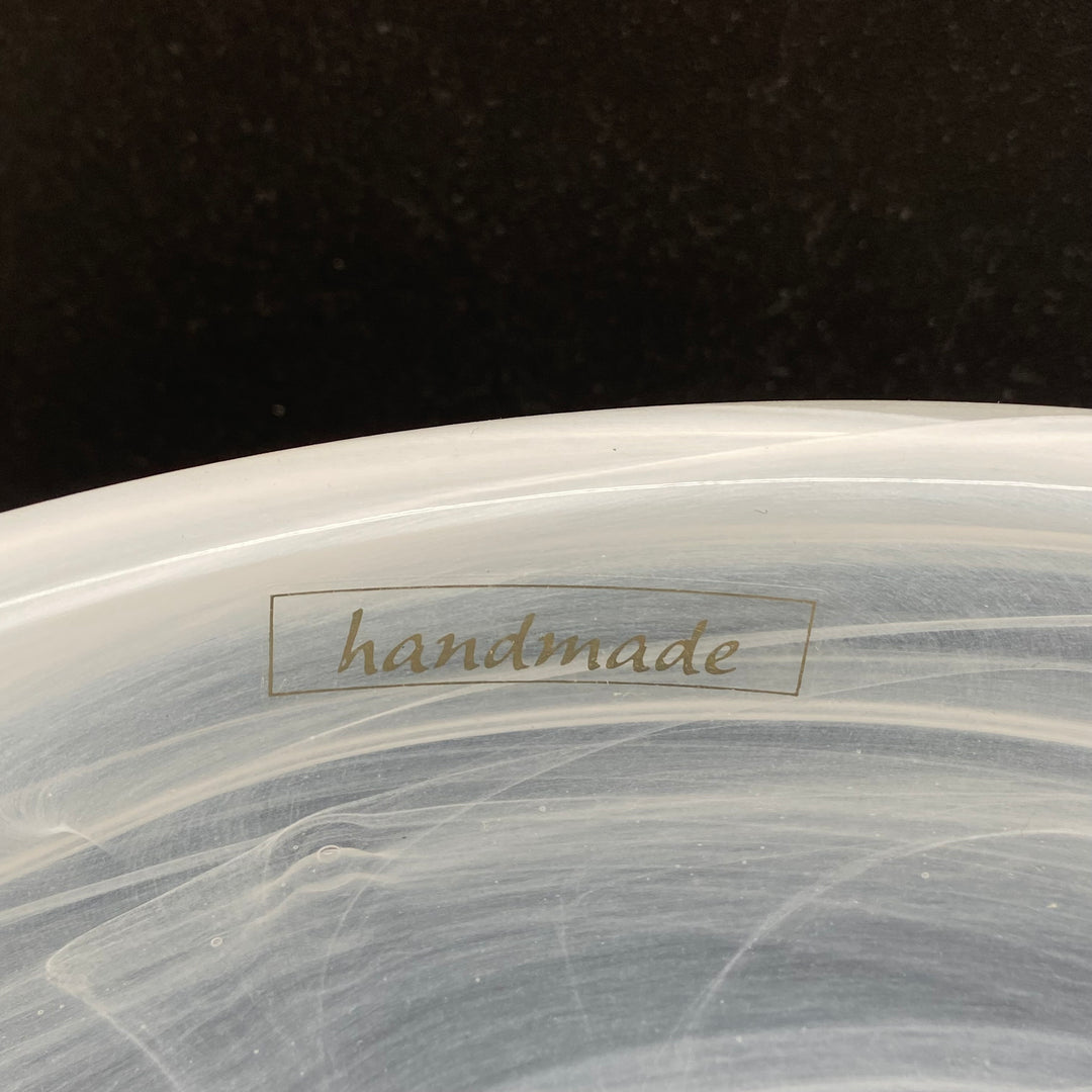 Stor handgjord glasvas med blå ton