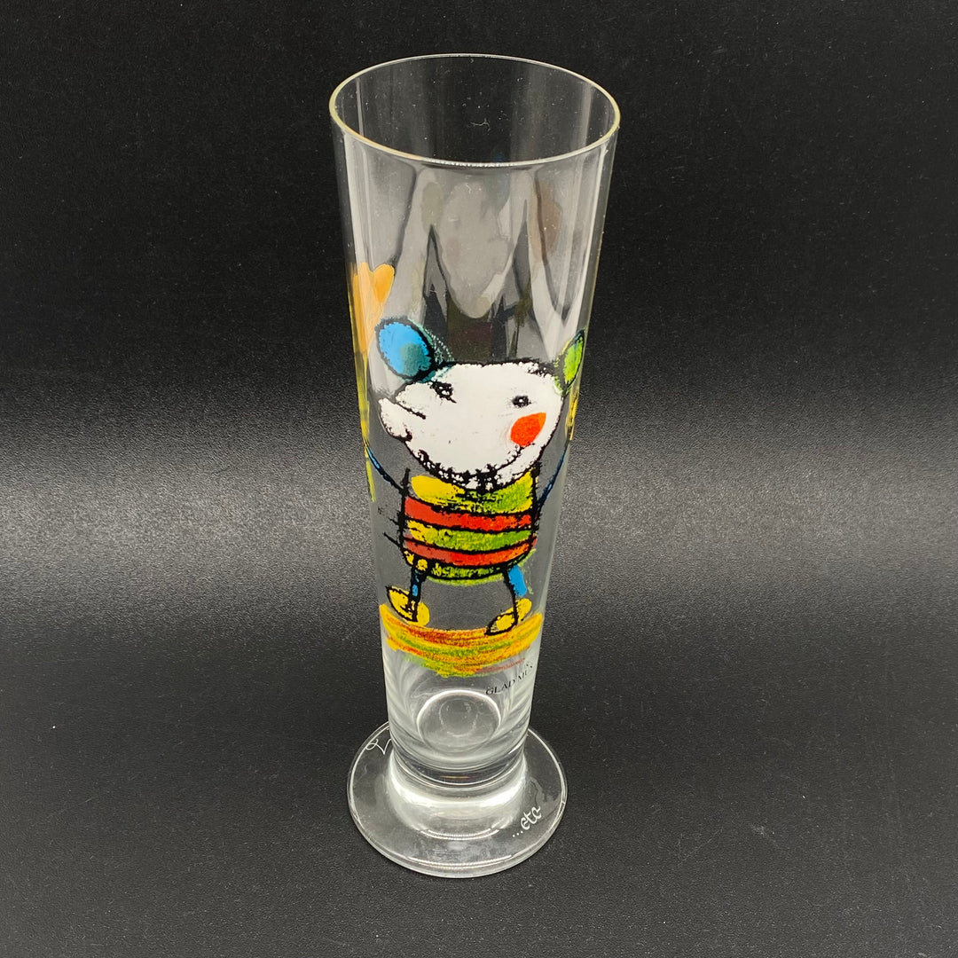 Lasse Åberg Unikt Glas med Musmotiv