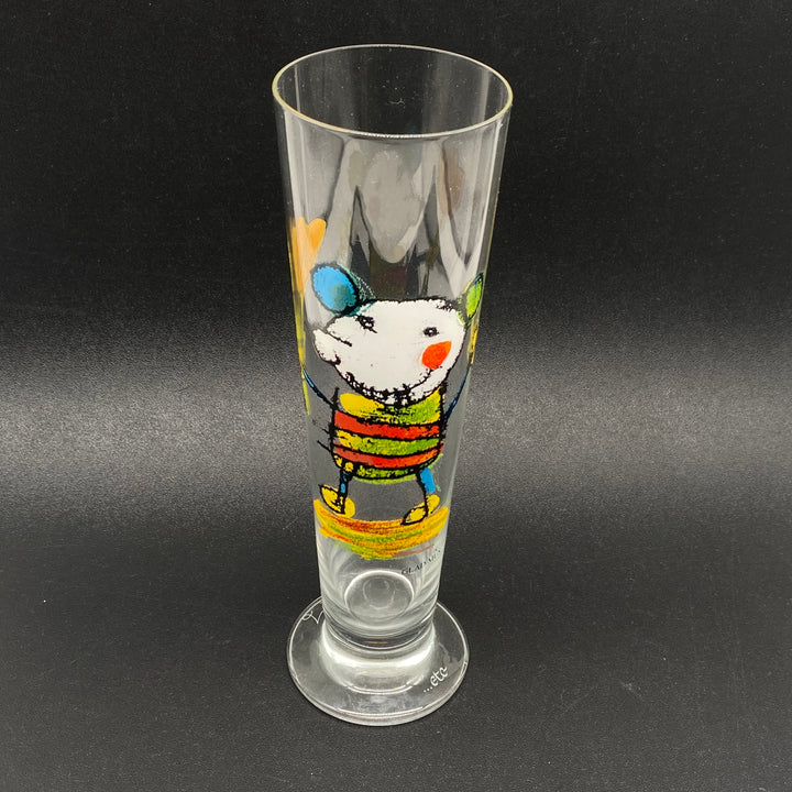 Lasse Åberg Unikt Glas med Musmotiv