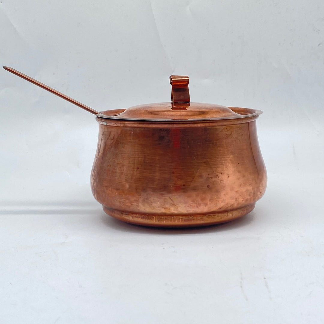 Retro Kopparpanna med Lock och Sked