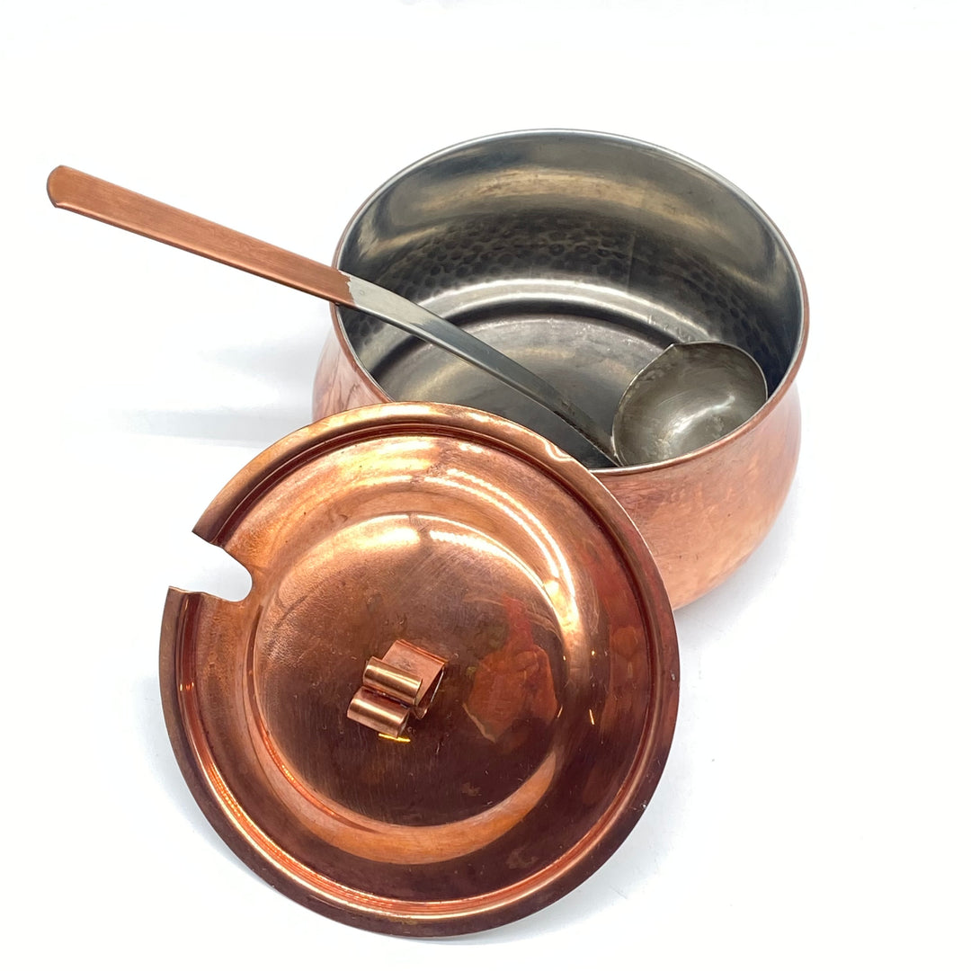 Retro Kopparpanna med Lock och Sked