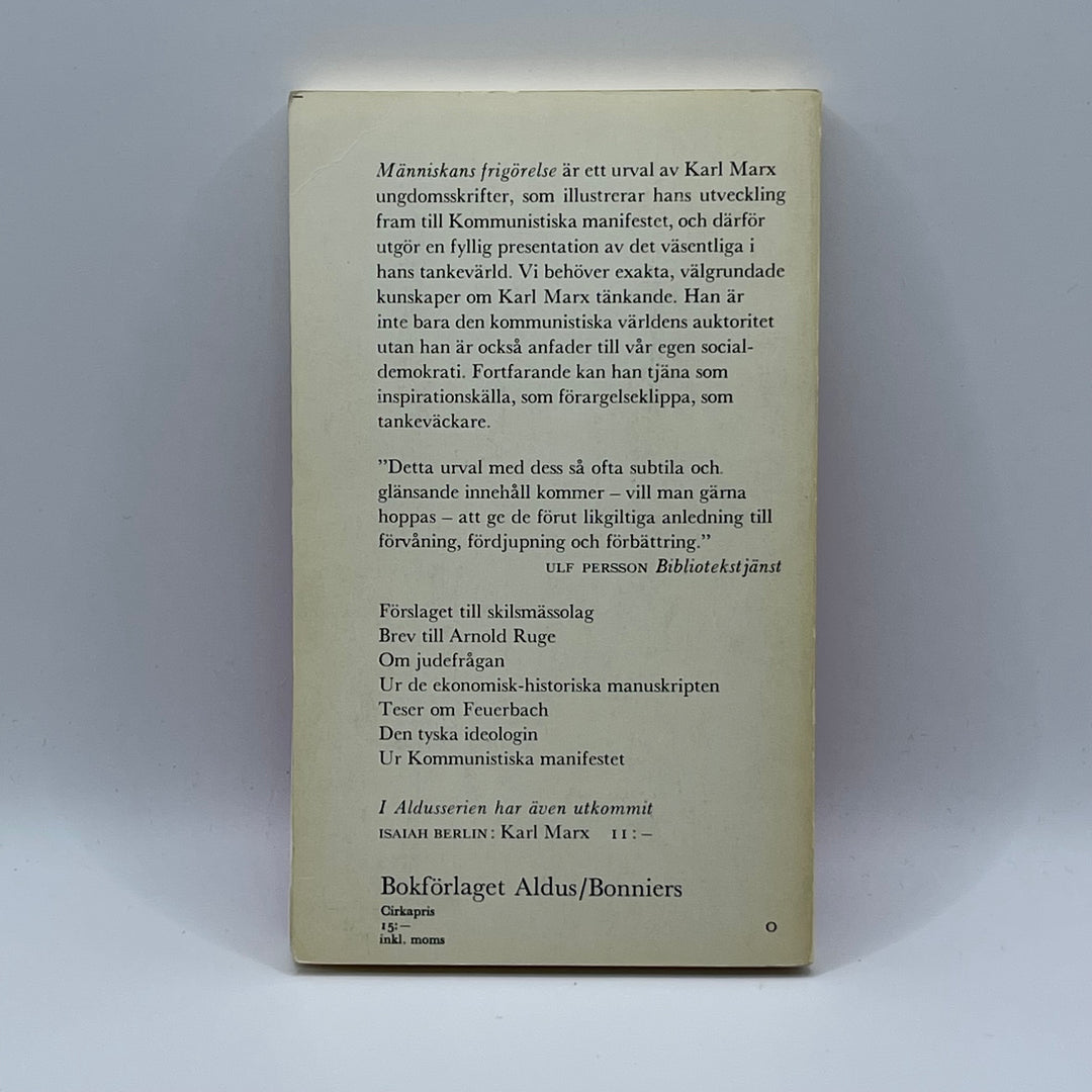Karl Marx Människans Frigörelse Bok Retro