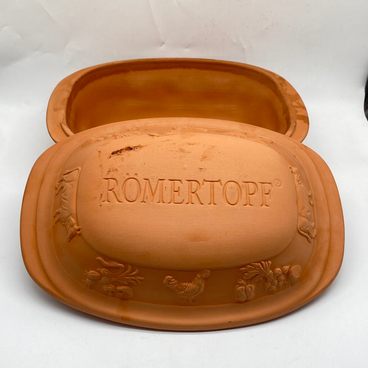 Rustik retro lergryta med djurmotiv