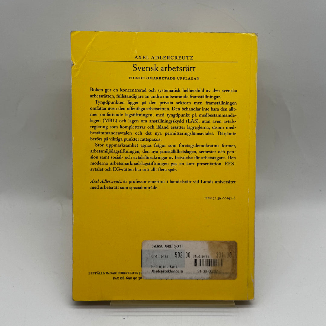 Svensk arbetsrätt av Axel Adlercreutz