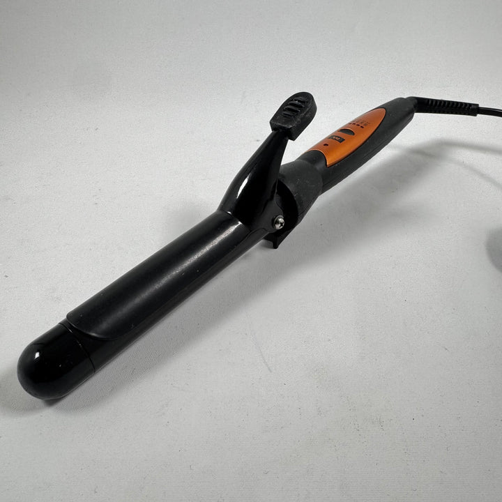 Kompakt hårfön i svart och orange design