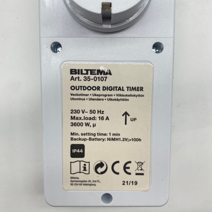 Biltema digital utomhustimer energieffektiv plast