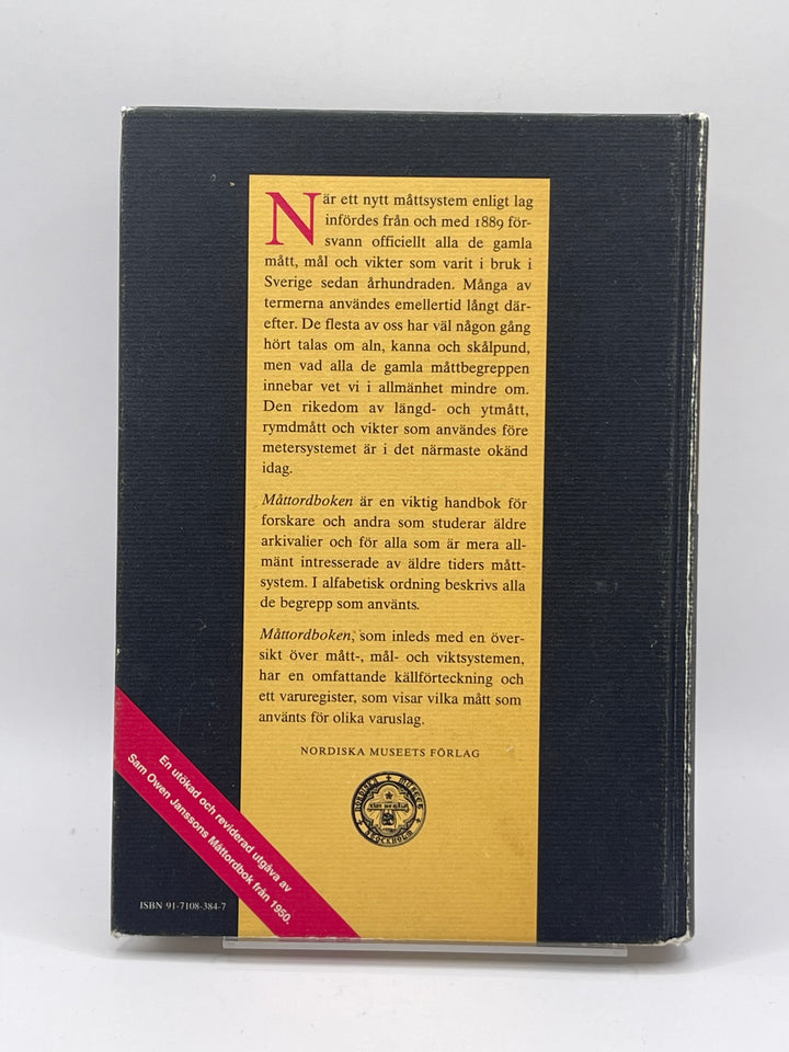Historisk Måttordbok Retro Nordiska Museet