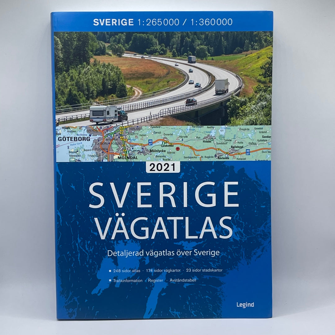 Detaljerad vägatlas Sverige 2021 Legind
