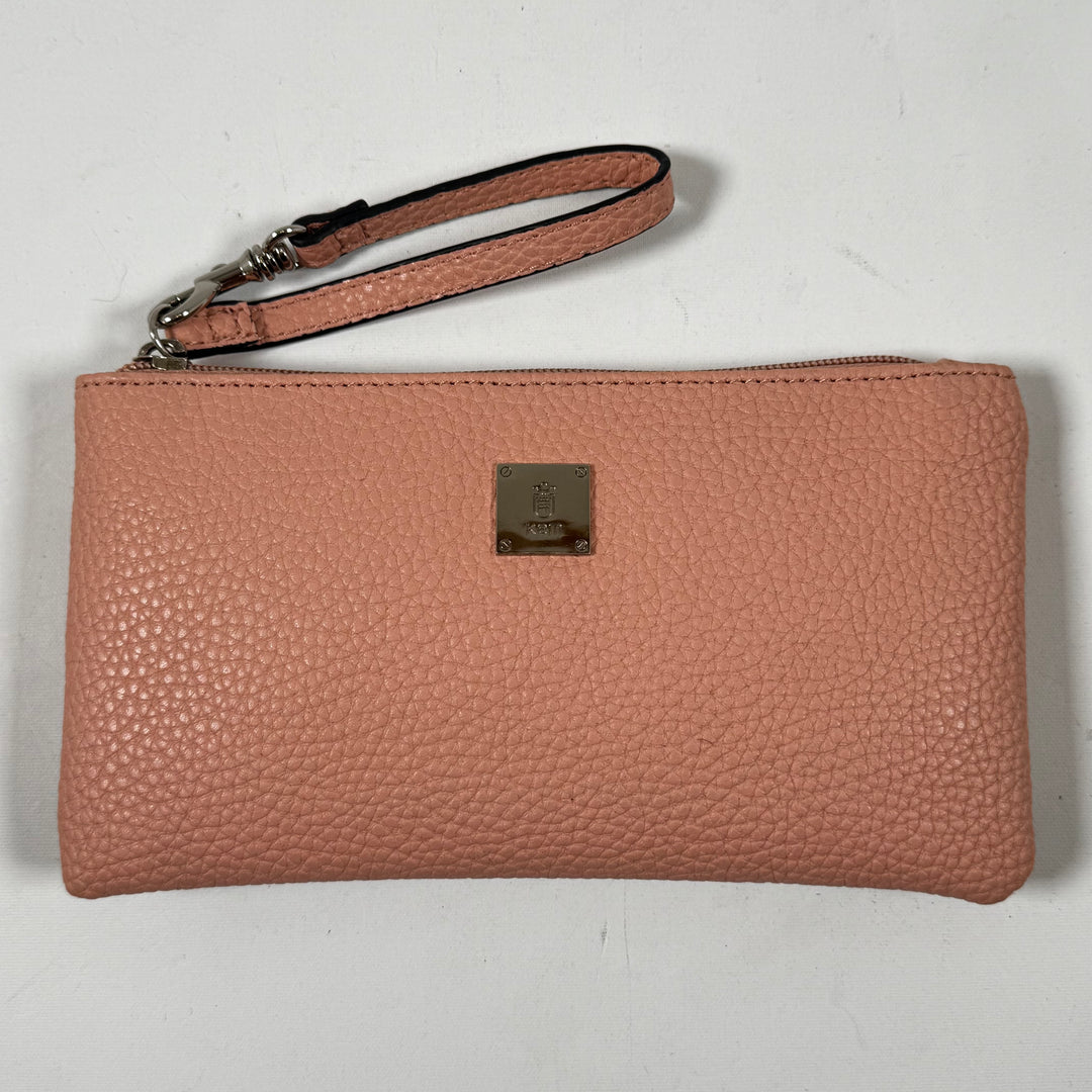 Elegant korallrosa läderhandväskapung från Kem